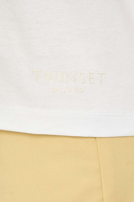 Бавовняна футболка Twinset 241TT2412 бежевий
