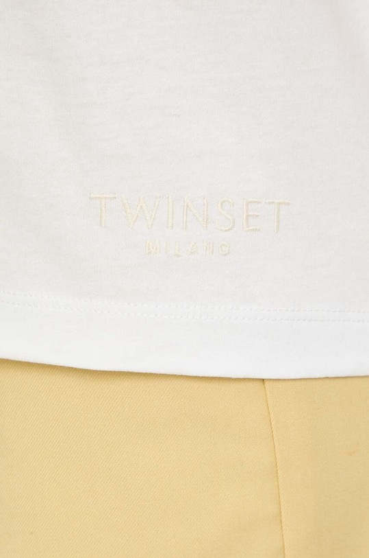 Twinset tricou din bumbac 241TT2412 bej