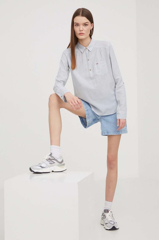 Hollister Co. bluzka bawełniana KI340.3226.304 zielony SS24
