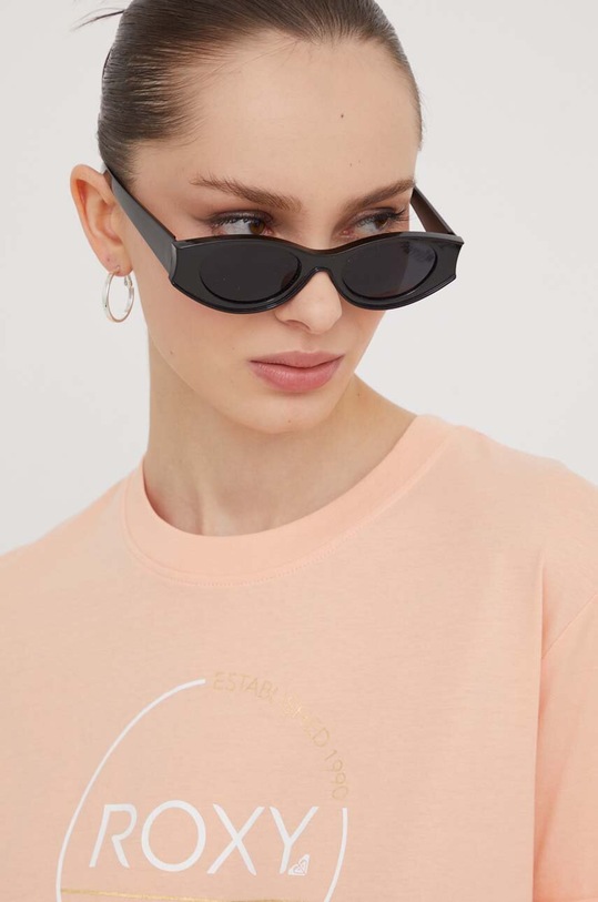 Βαμβακερό μπλουζάκι Roxy Shadow Original πορτοκαλί ERJZT05698