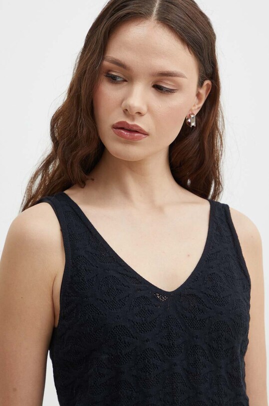 Бавовняний топ United Colors of Benetton чорний 10985H004