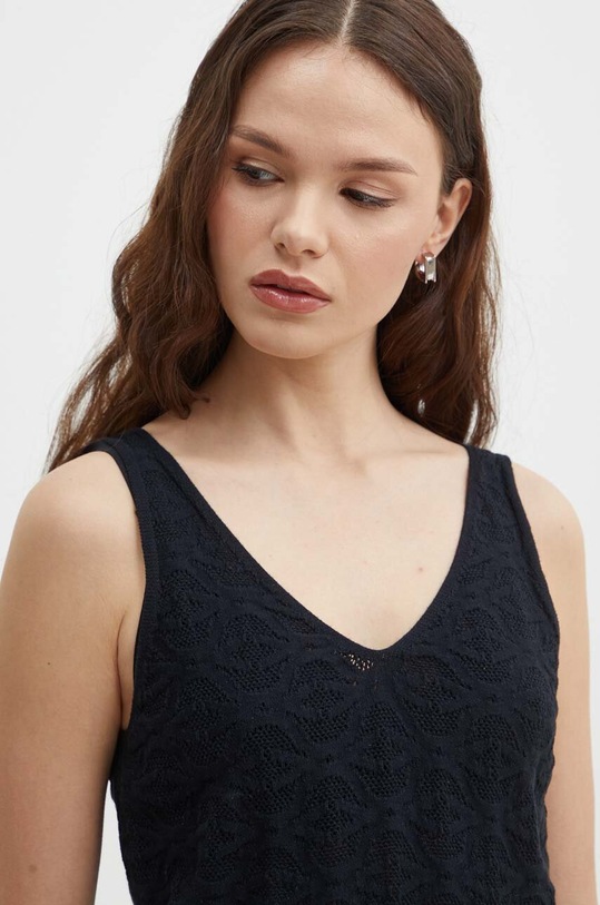 United Colors of Benetton top din bumbac negru 10985H004