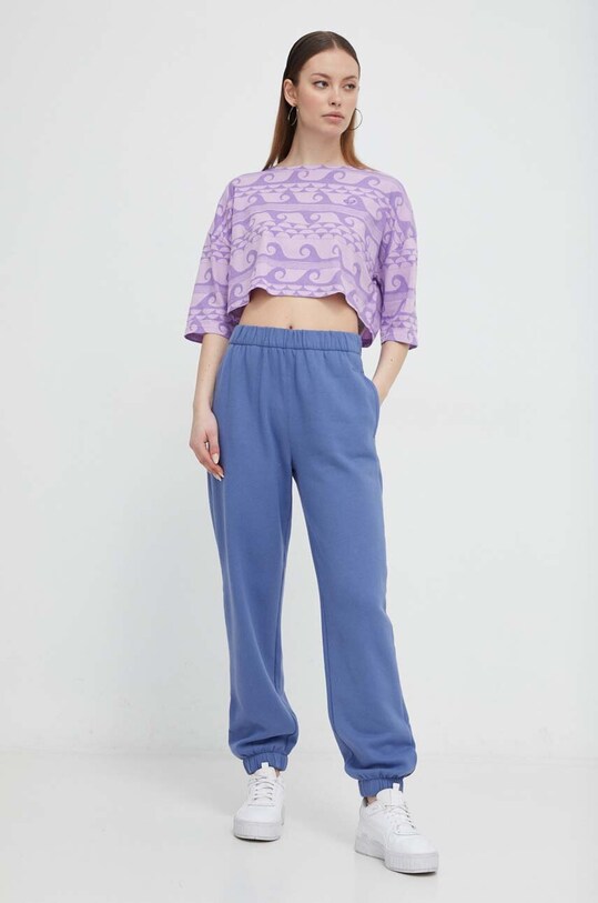 Бавовняна футболка Roxy ERJZT05671 фіолетовий SS24