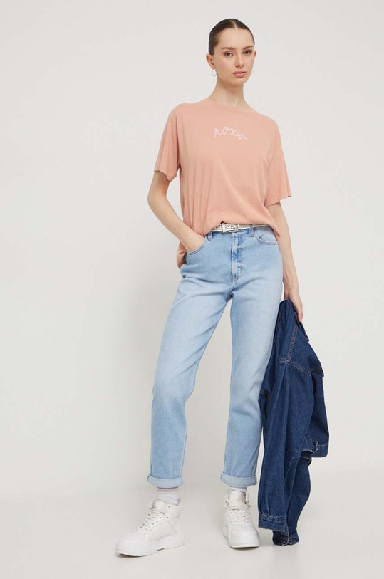 Хлопковая футболка Roxy ERJZT05685 оранжевый SS24