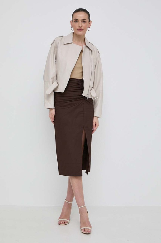 Weekend Max Mara top bawełniany 2415941082600 beżowy SS24