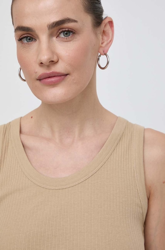 Weekend Max Mara top bawełniany beżowy 2415941082600