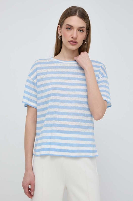 Льняная футболка Weekend Max Mara голубой 2415941102600