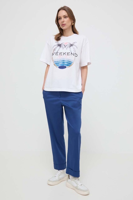 Weekend Max Mara t-shirt bawełniany 2415971032600 biały SS24