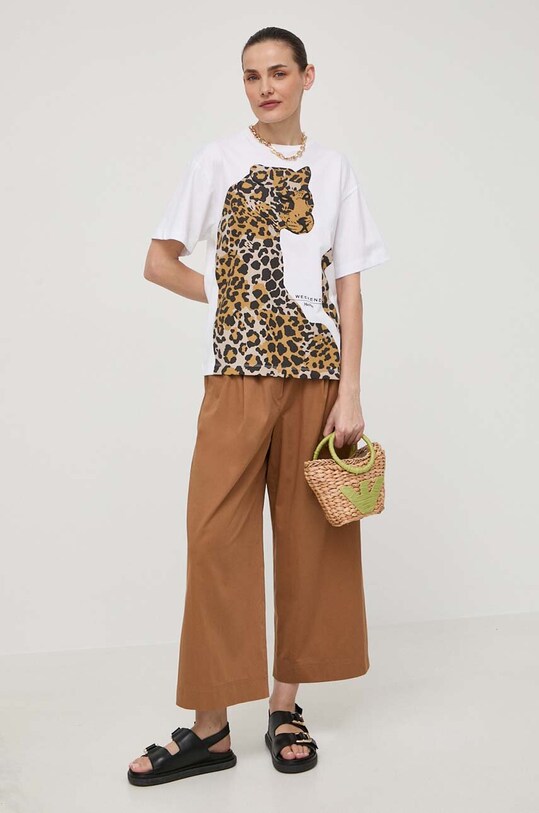 Weekend Max Mara t-shirt bawełniany 2415971032600 biały SS24