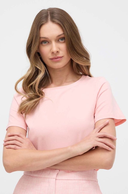 Weekend Max Mara t-shirt z elastanem różowy 2415971042600