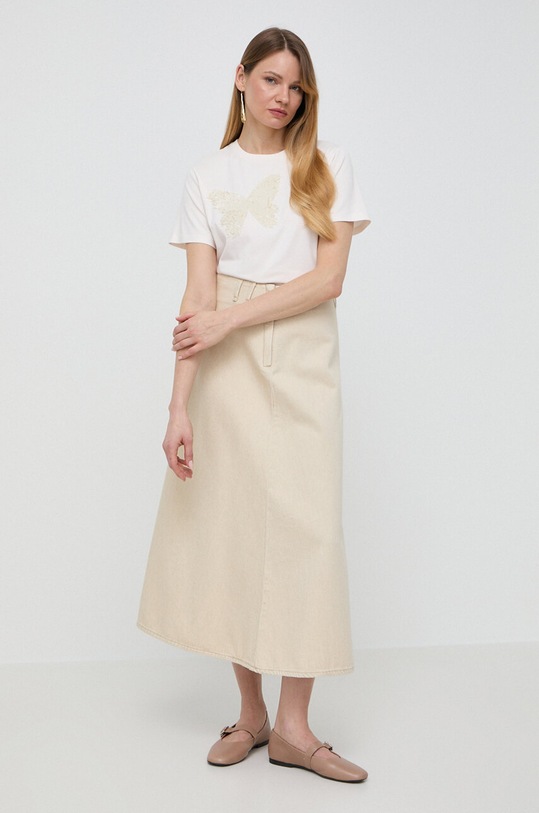 Bavlněné tričko Weekend Max Mara 2415971062600 béžová SS24