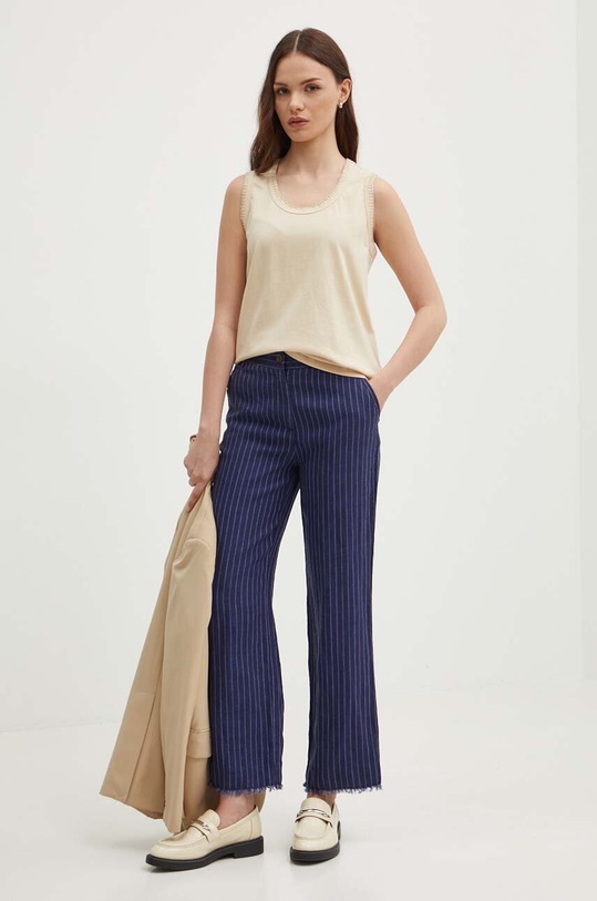 United Colors of Benetton top din bumbac 34G7DH00W bej SS24