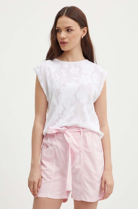 Top United Colors of Benetton jednofarebný biela 103CD10AR