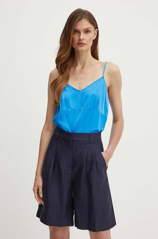 Блузка United Colors of Benetton casual голубой 55L5DH00M