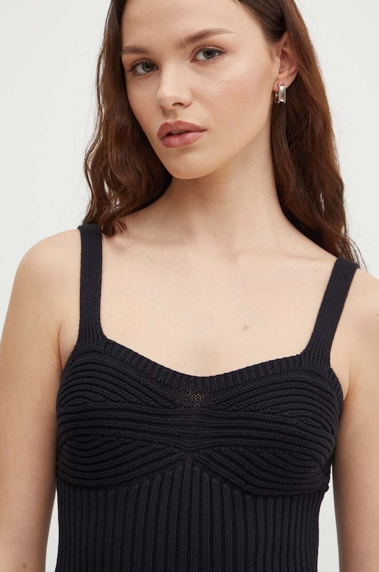 United Colors of Benetton top bawełniany czarny 1594DH00Z