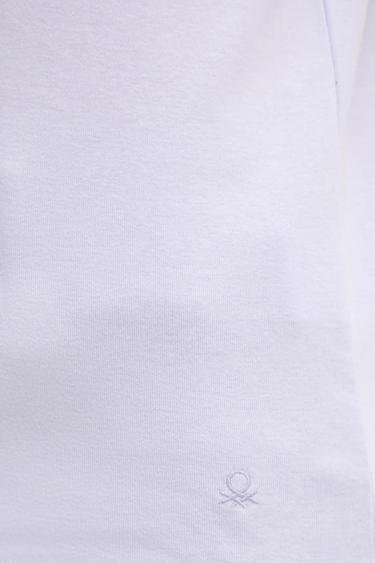 Βαμβακερό μπλουζάκι United Colors of Benetton 3GA2E4230 μωβ