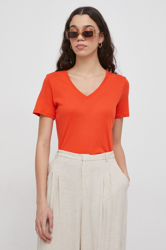 United Colors of Benetton t-shirt bawełniany bawełna pomarańczowy 3GA2E4230