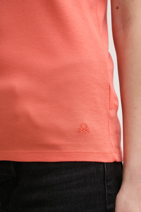 Хлопковая футболка United Colors of Benetton оранжевый 3GA2E4230