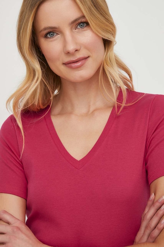 United Colors of Benetton t-shirt bawełniany bawełna różowy 3GA2E4230