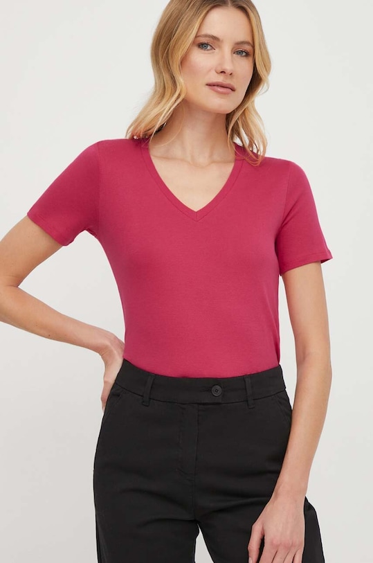 United Colors of Benetton t-shirt bawełniany różowy 3GA2E4230