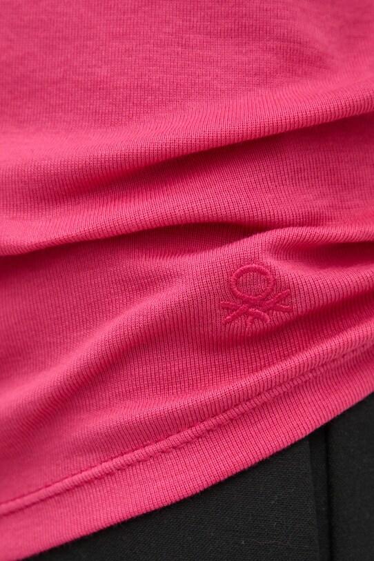 Бавовняна футболка United Colors of Benetton 3GA2E4230 рожевий