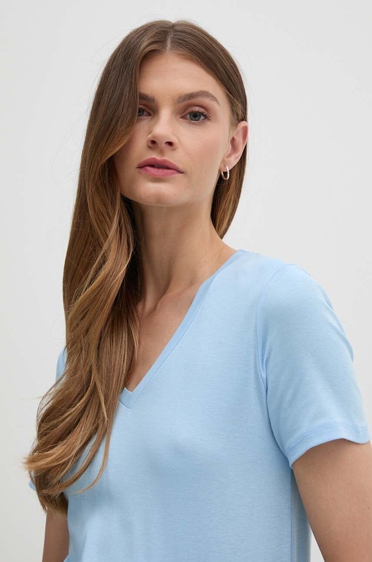 United Colors of Benetton tricou din bumbac uni albastru 3GA2E4230
