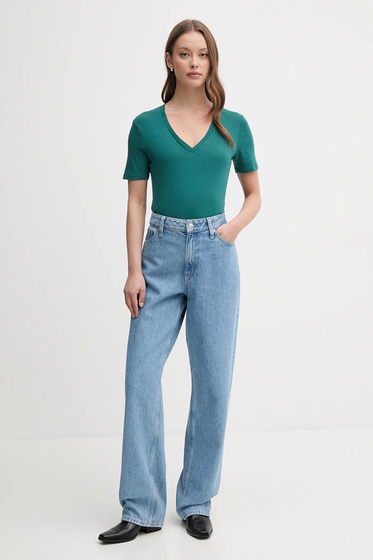 Βαμβακερό μπλουζάκι United Colors of Benetton 3GA2E4230 τιρκουάζ AA00