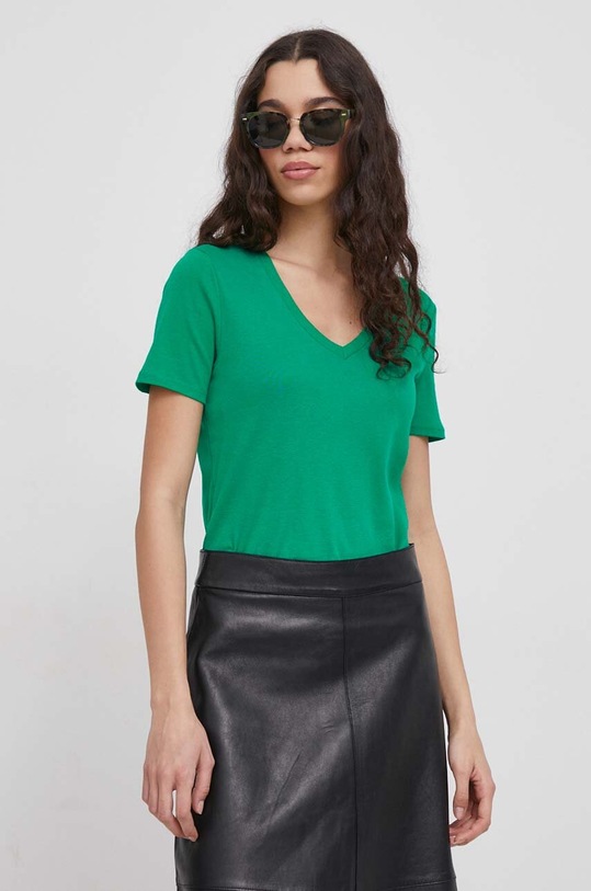 United Colors of Benetton t-shirt bawełniany bawełna zielony 3GA2E4230