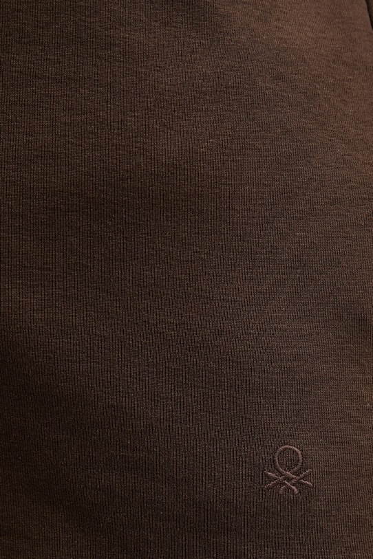 Βαμβακερό μπλουζάκι United Colors of Benetton 3GA2E4230 καφέ
