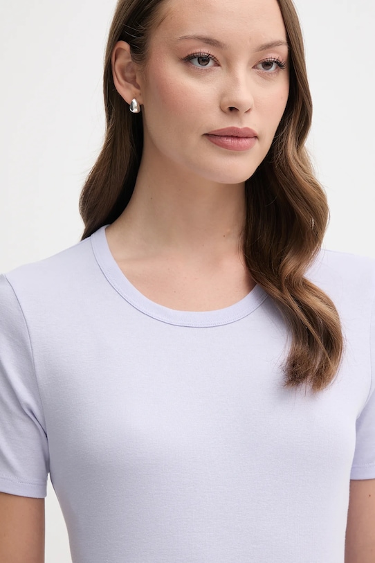 Βαμβακερό μπλουζάκι United Colors of Benetton μωβ 3GA2E16A0