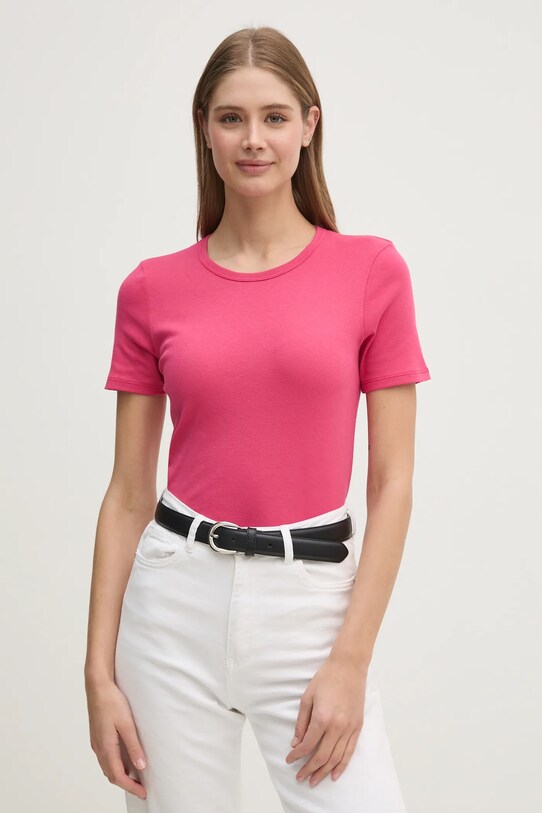 Хлопковая футболка United Colors of Benetton хлопок розовый 3GA2E16A0