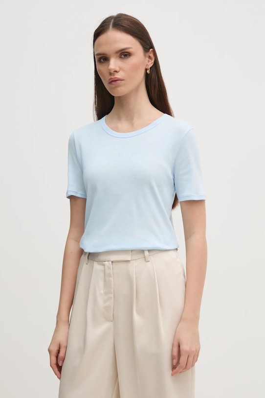 Хлопковая футболка United Colors of Benetton хлопок голубой 3GA2E16A0