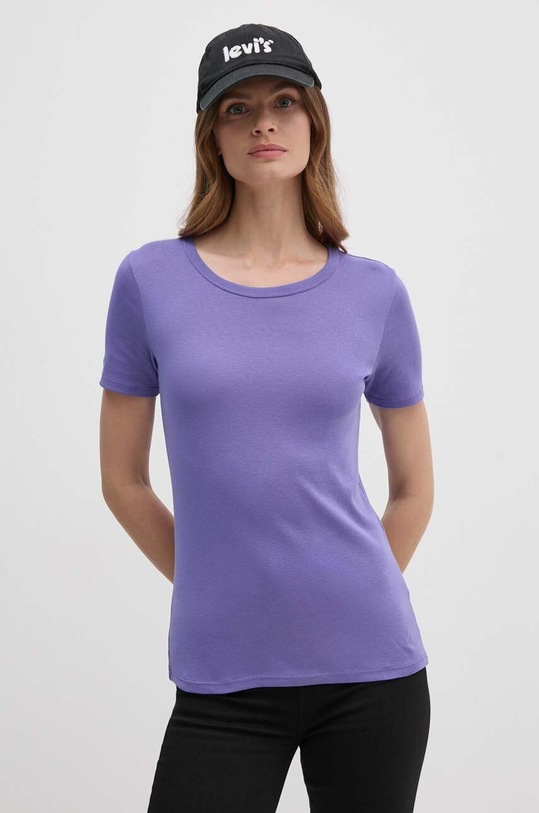 United Colors of Benetton tricou din bumbac violet 3GA2E16A0