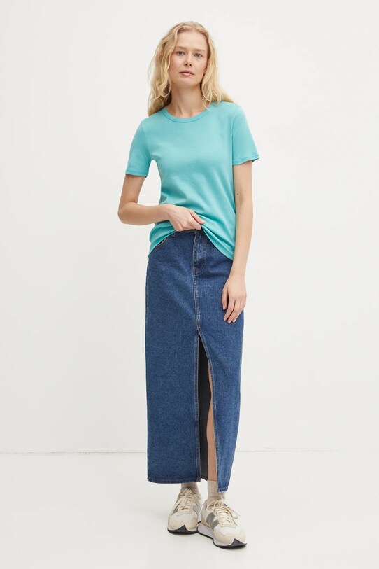 Хлопковая футболка United Colors of Benetton 3GA2E16A0 бирюзовый AA00
