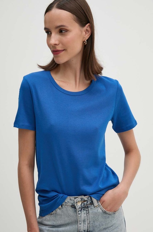 Bavlněné tričko United Colors of Benetton modrá 3GA2E16A0