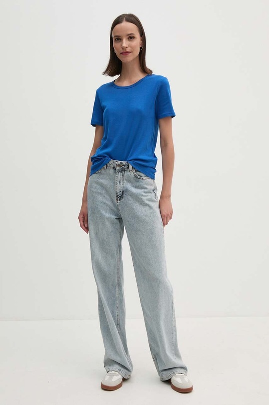 Bavlněné tričko United Colors of Benetton 3GA2E16A0 modrá AA00