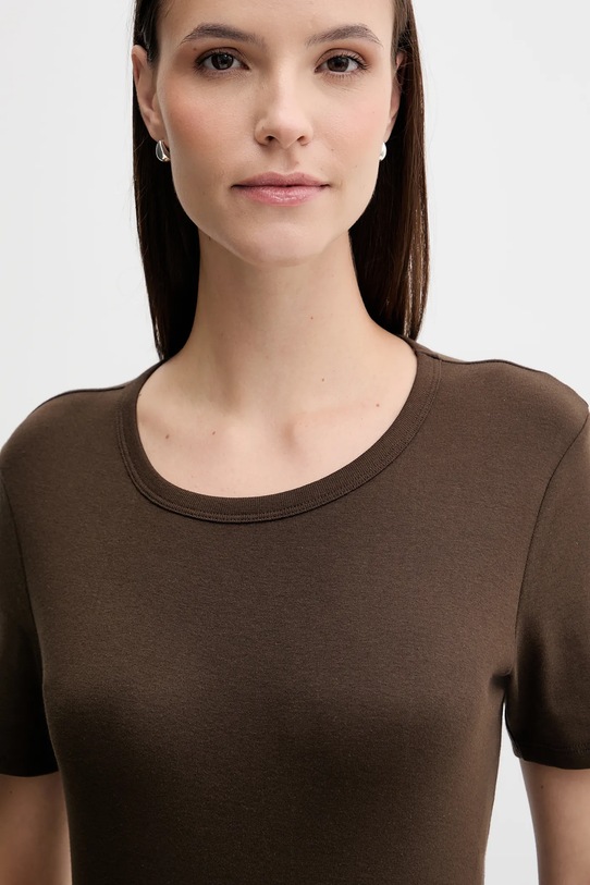 United Colors of Benetton t-shirt bawełniany brązowy 3GA2E16A0