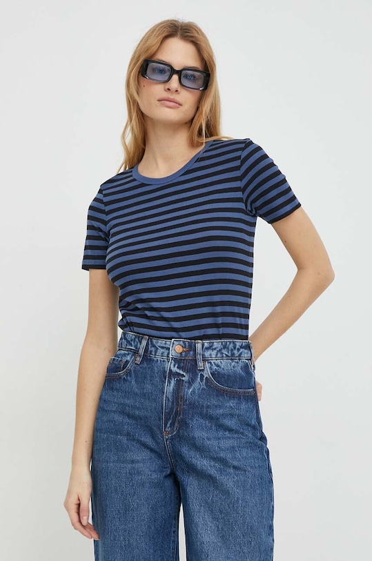 Bavlněné tričko United Colors of Benetton modrá 3OA6E16A0