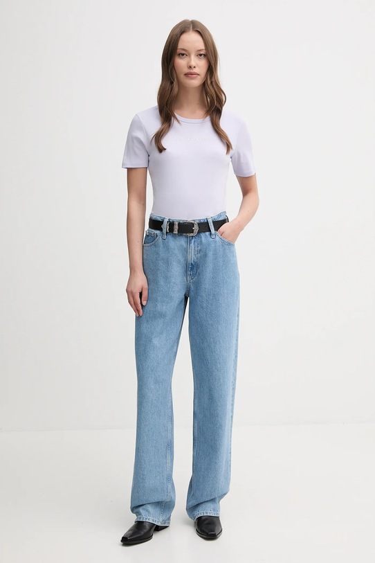 Βαμβακερό μπλουζάκι United Colors of Benetton 3GA2E16A2 μωβ AW25