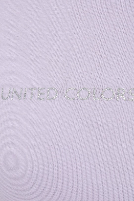 Хлопковая футболка United Colors of Benetton 3GA2E16A2 фиолетовой