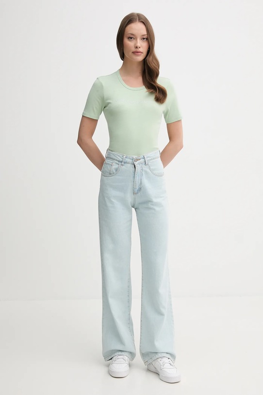 Βαμβακερό μπλουζάκι United Colors of Benetton 3GA2E16A2 πράσινο AW25