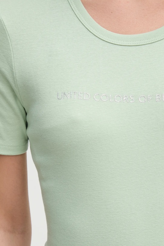 Βαμβακερό μπλουζάκι United Colors of Benetton 3GA2E16A2 πράσινο