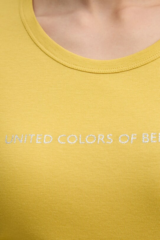 Хлопковая футболка United Colors of Benetton 3GA2E16A2 жёлтый