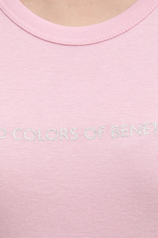 United Colors of Benetton tricou din bumbac 3GA2E16A2 roz