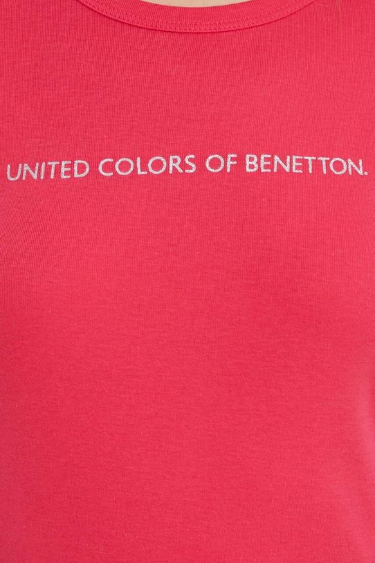 Pamučna majica United Colors of Benetton roza 3GA2E16A2