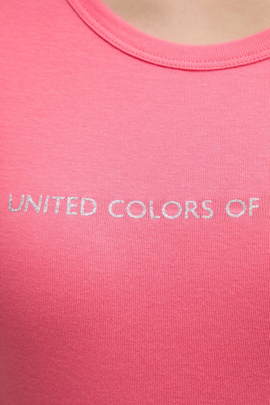 Хлопковая футболка United Colors of Benetton 3GA2E16A2 розовый