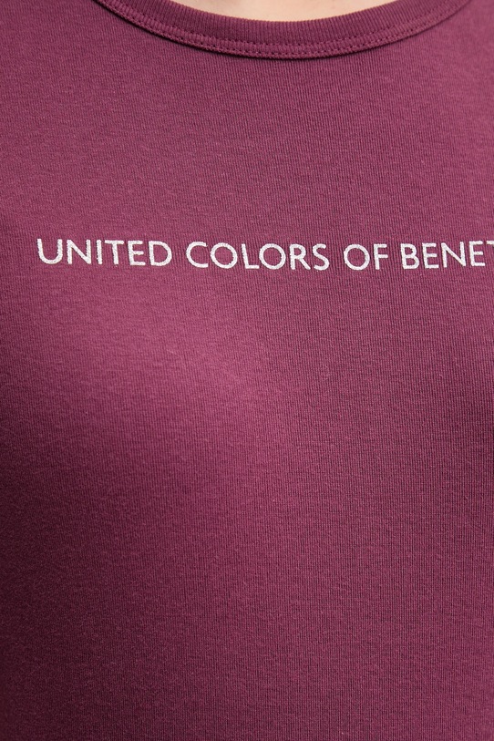 United Colors of Benetton t-shirt bawełniany 3GA2E16A2 fioletowy