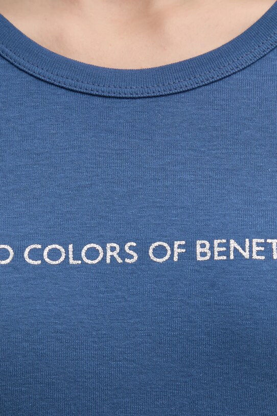 Bavlněné tričko United Colors of Benetton námořnická modř 3GA2E16A2