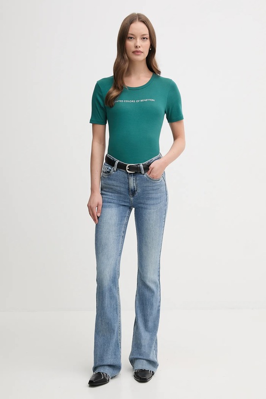 Βαμβακερό μπλουζάκι United Colors of Benetton 3GA2E16A2 τιρκουάζ AW25