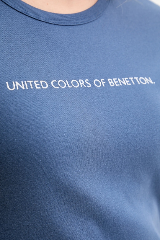 Bombažna kratka majica United Colors of Benetton 3GA2E16A2 modra